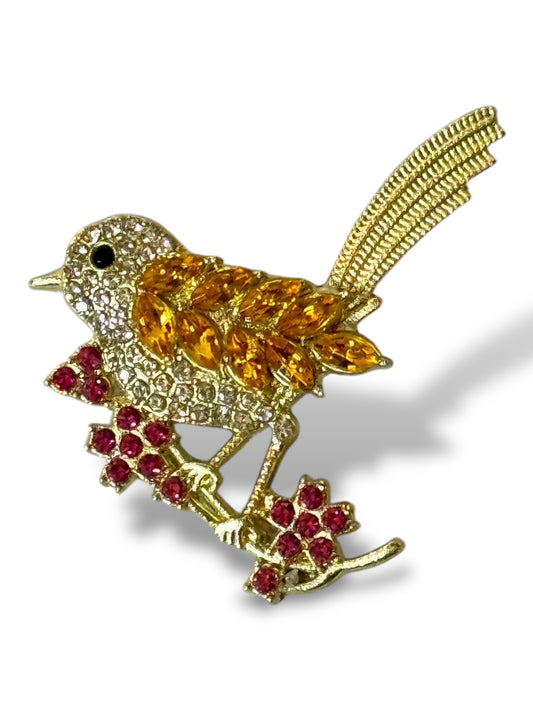 ROSSIGNOL- BROCHE AVEC STRASS