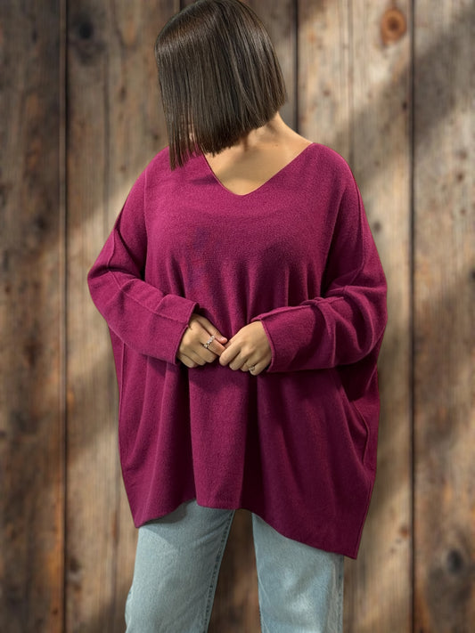 PALOMA - PULL OVERSIZE VINO JUSQU'A LA TAILLE 56