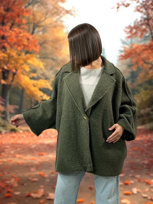 RUBY - VESTE OVERSIZE KAKI JUSQU'A LA TAILLE 56