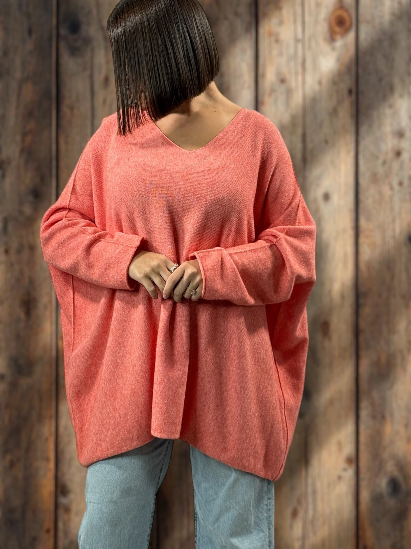 PALOMA - PULL OVERSIZE ABRICOT JUSQU'A LA TAILLE 56