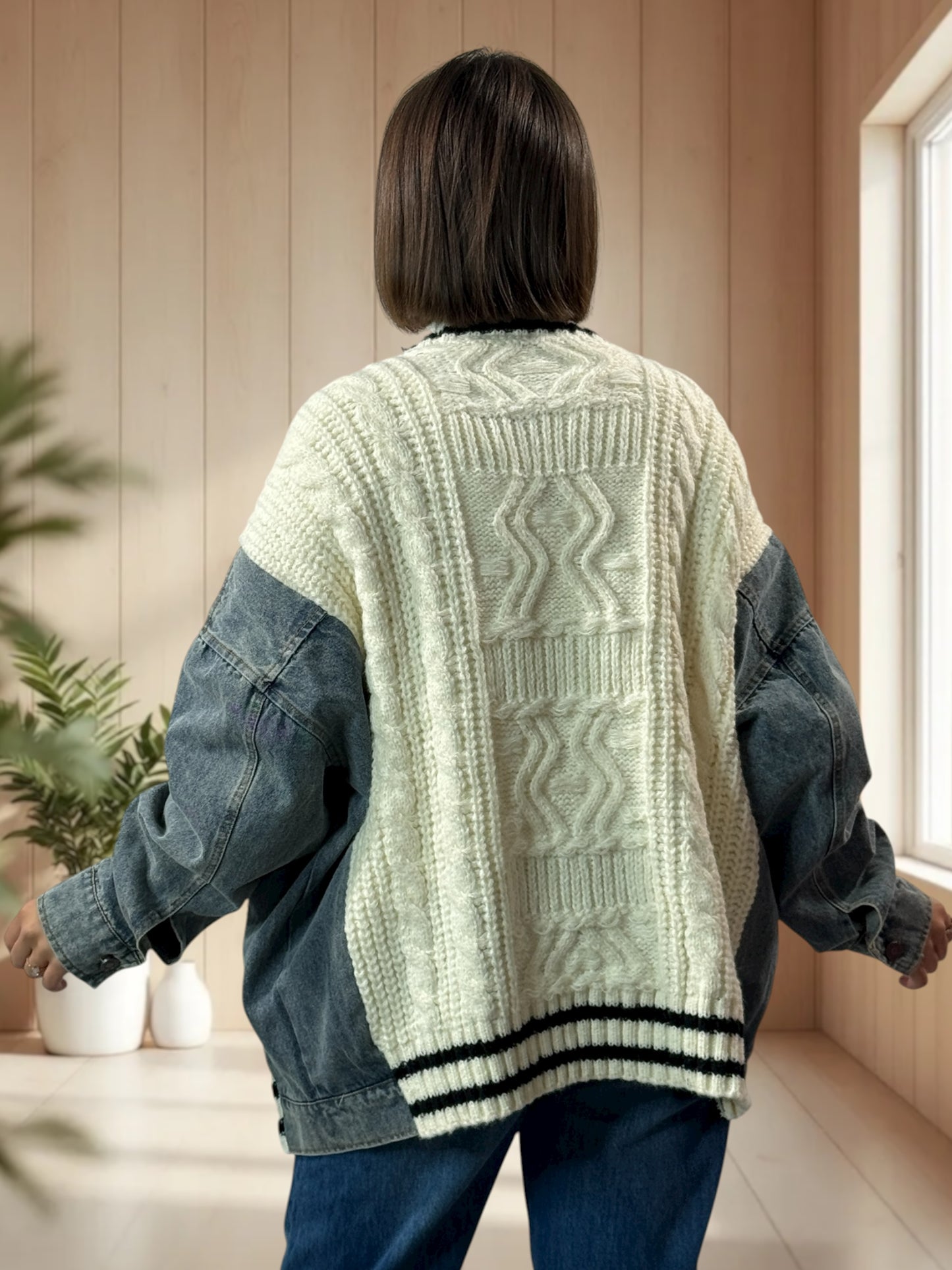 ARTURO - VESTE BLANC CASSE OVERSIZE AVEC JEAN JUSQU'A LA TAILLE 54/56