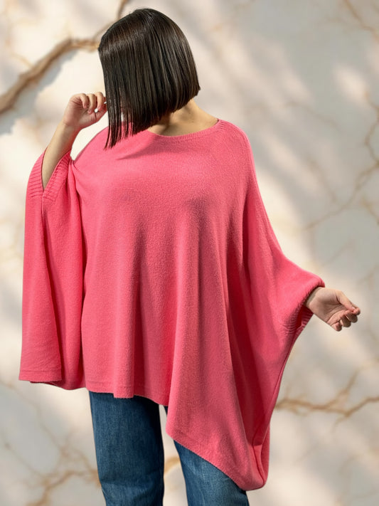 NICKO - PULL OVERSIZE ROSE JUSQU'A LA TAILLE 60