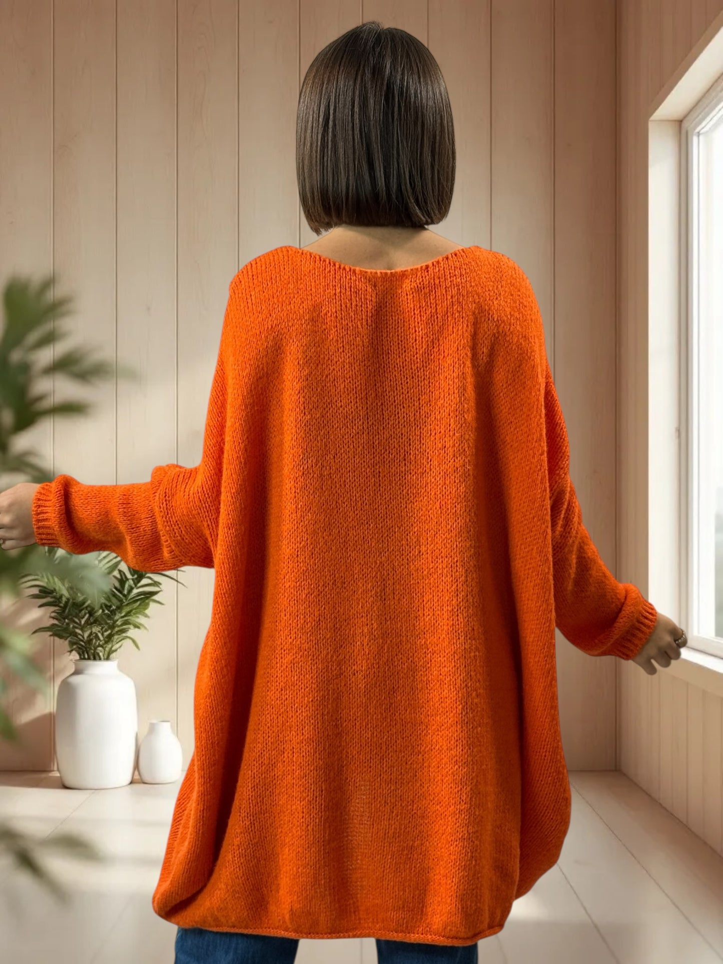 JULIA - PULL OVERSIZE ORANGE JUSQU'A LA TAILLE 56/58