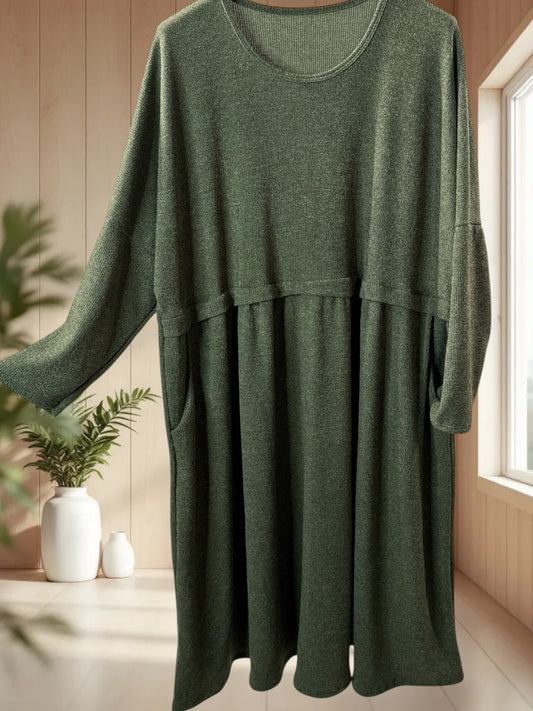 MADELINE - ROBE OVERSIZE KAKI JUSQU'A LA TAILLE 60