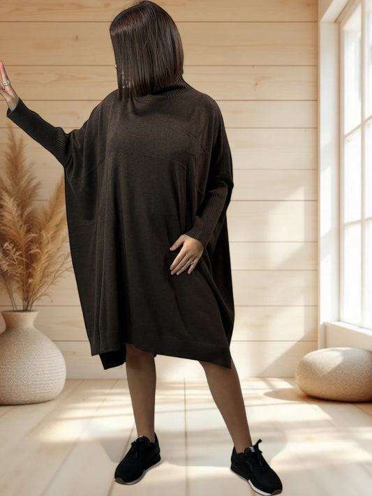 MARISOL - ROBE CHOCO OVERSIZE EN MAILLE JUSQU'A LA TAILLE 56