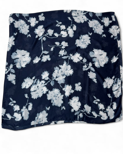 GRANDE ECHARPE MARINE A MOTIF