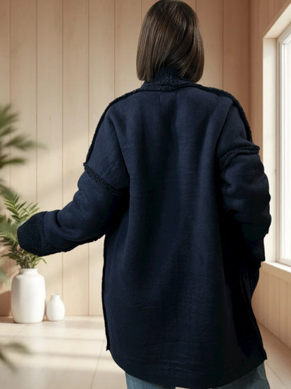 FREDERICO - VESTE MARINE OVERSIZE JUSQU'A LA TAILLE 52