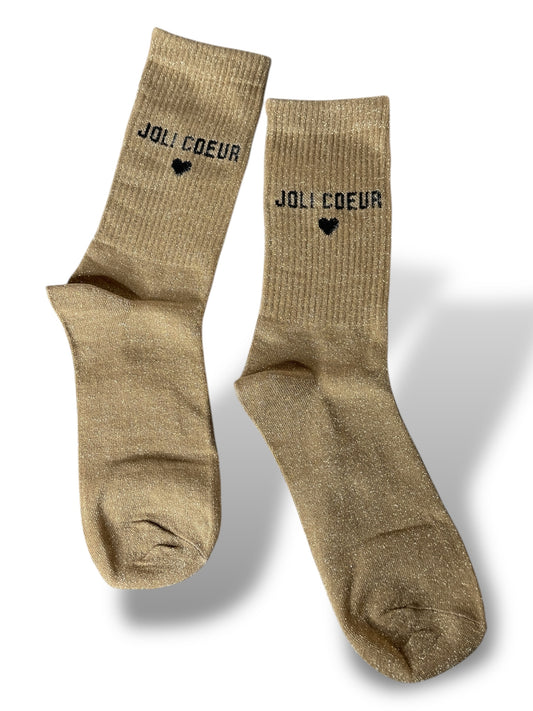 CHAUSSETTES SCINTILLANTES JOLI COEUR DORE