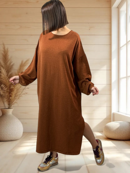 ANASTASIA - ROBE SCINTILLANTE EN MAILLE OVERSIZE JUSQU'A LA TAILLE 54