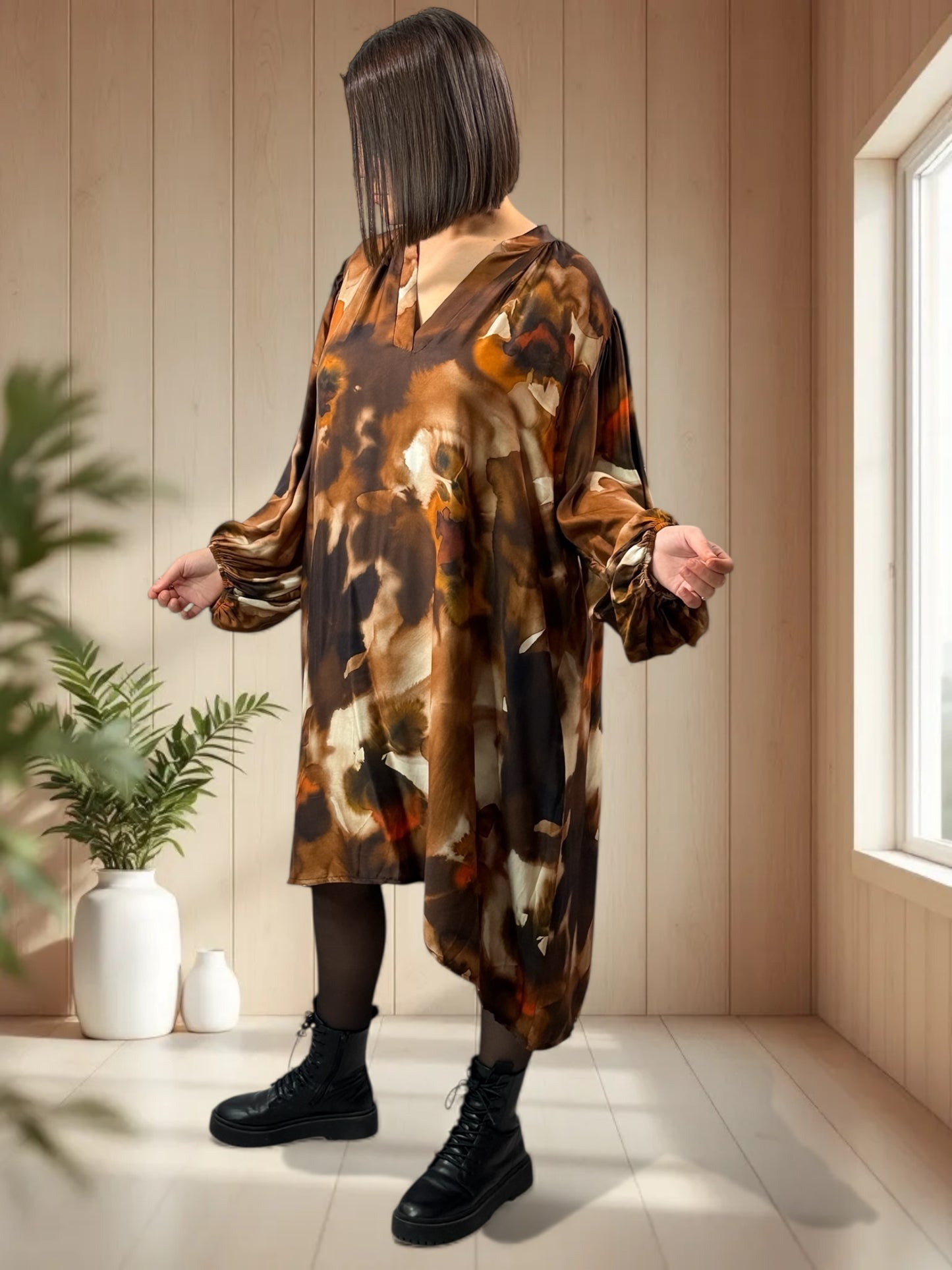 ISABELLA - ROBE FLUIDE A MOTIF OVERSIZE JUSQU'A LA TAILLE 54