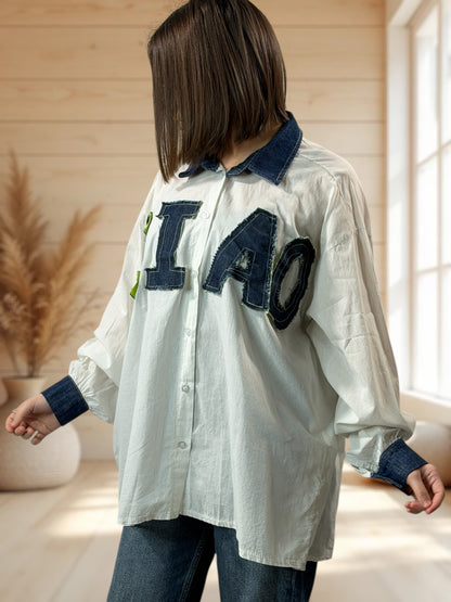 ERIKA - CHEMISE OVERSIZE BLANCHE JUSQU'A LA TAILLE 54