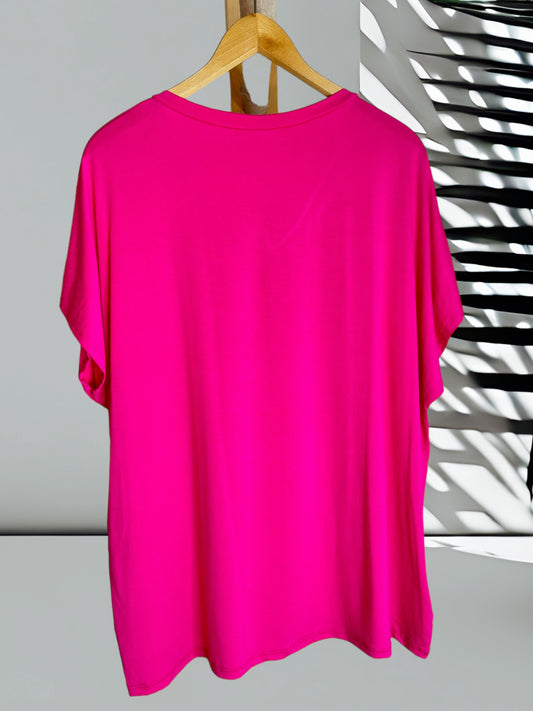 MARIO - T-SHIRT EN FUCHSIA JUSQU'A LA TAILLE 56/58