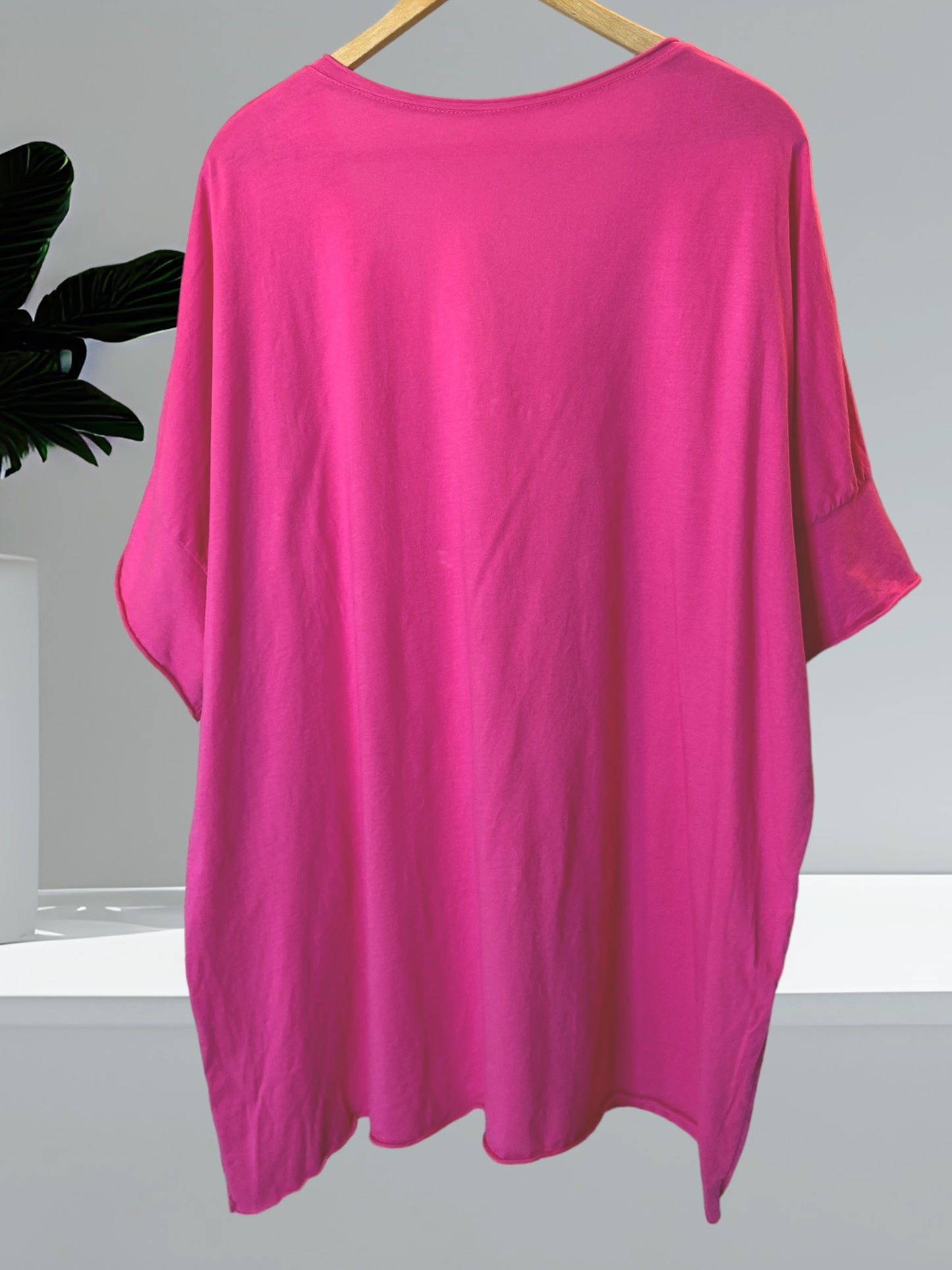 MAX - T-SHIRT FUCHSIA EN COTON TAILLE 48/50 A 56/58