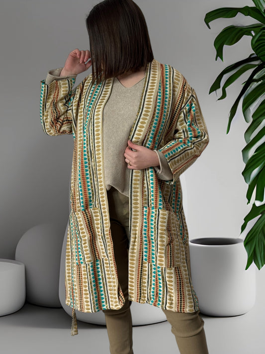 LUCIA - VESTE A MOTIF JUSQU'A LA TAILLE 46