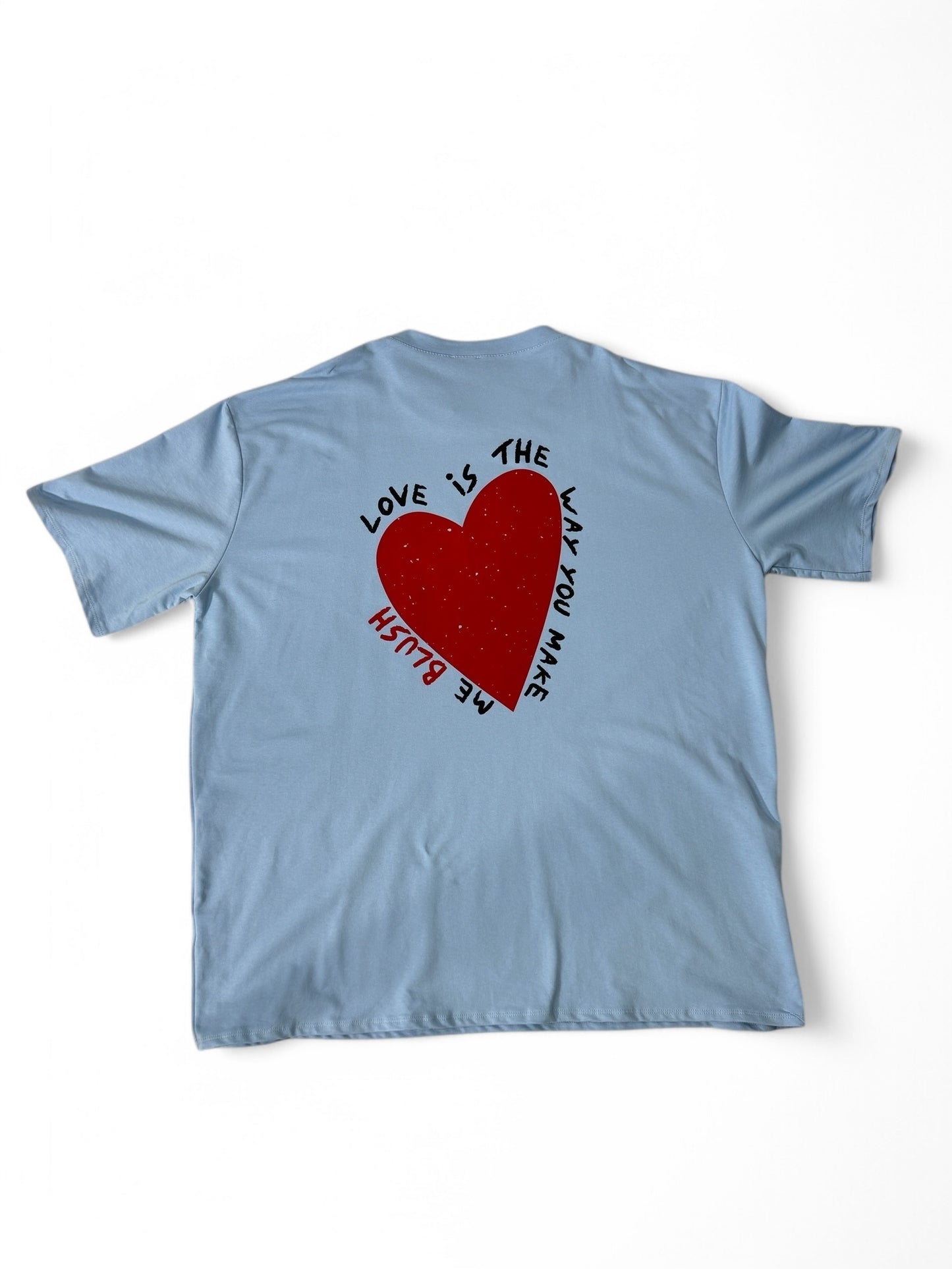 PABLO - LONG T-SHIRT BLEU MOTIF COEUR AU DOS JUSQU'A LA TAILLE 60