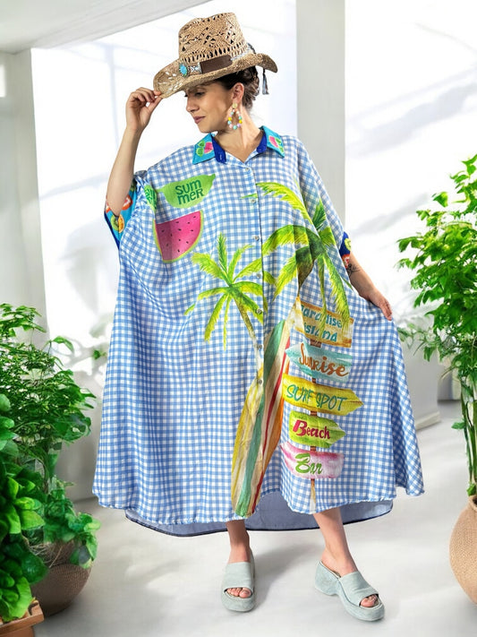 BORA BORA - ROBE OVERSIZE A MOTIF JUSQU'A LA TAILLE 58