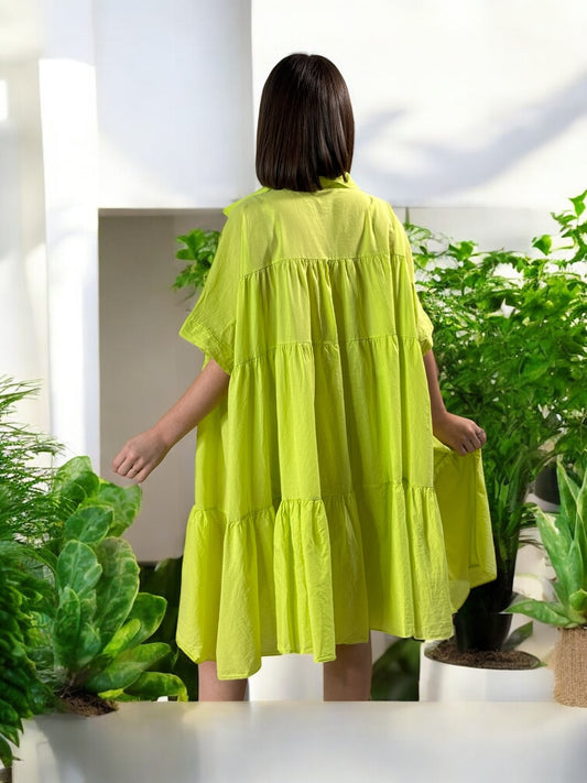MADELINE - ROBE TUNIQUE VERTE JUSQU'A LA TAILLE 52/54