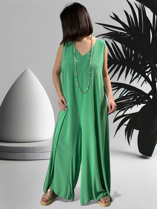 ALYSON - COMBI OVERSIZE FLUIDE VERTE JUSQU'A UNE TAILLE 50/52
