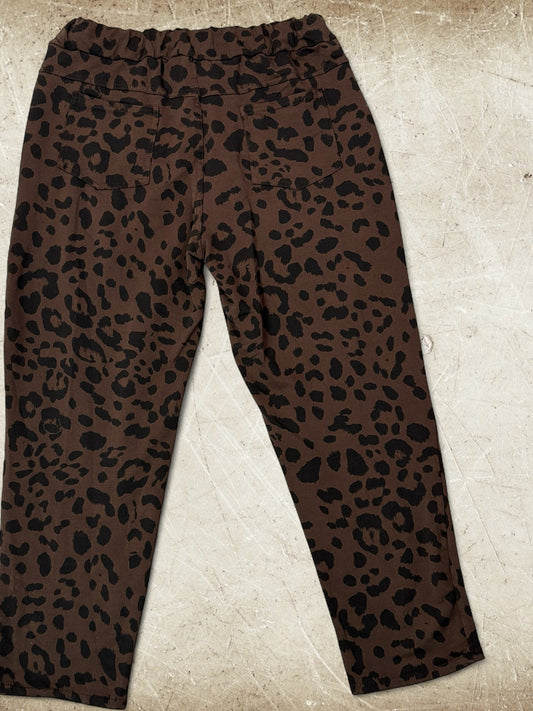 DIEGO - PANTALON SPORTSWEAR LEOPARD MARRON TAILLE 46 A 50/52