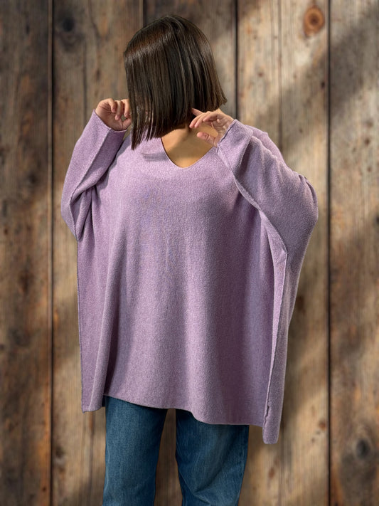 PALOMA - PULL OVERSIZE LILAS JUSQU'A LA TAILLE 56