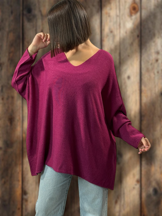 PALOMA - PULL OVERSIZE VINO JUSQU'A LA TAILLE 56