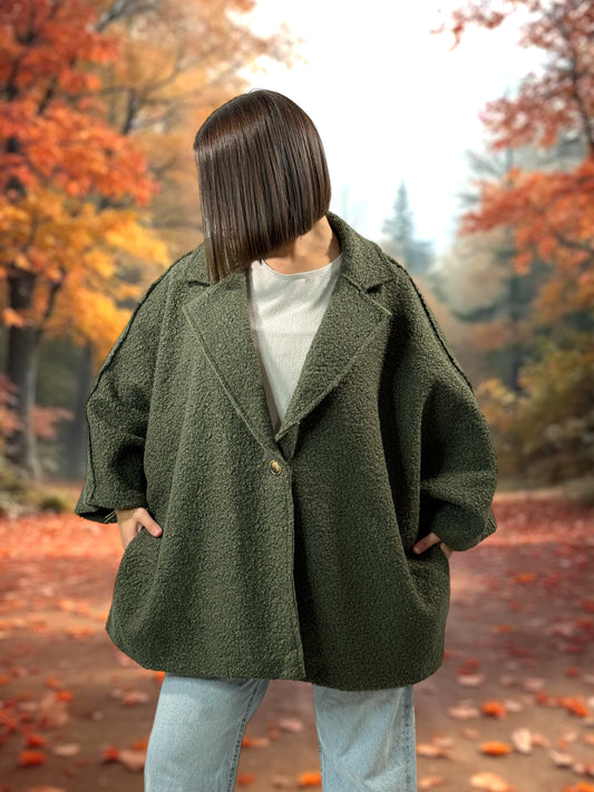 RUBY - VESTE OVERSIZE KAKI JUSQU'A LA TAILLE 56