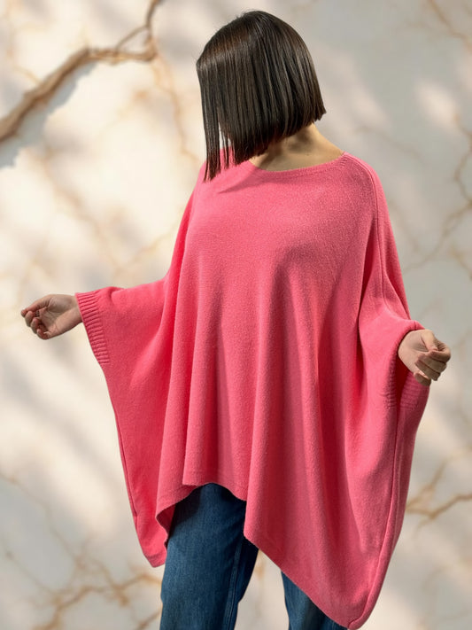 NICKO - PULL OVERSIZE ROSE JUSQU'A LA TAILLE 60