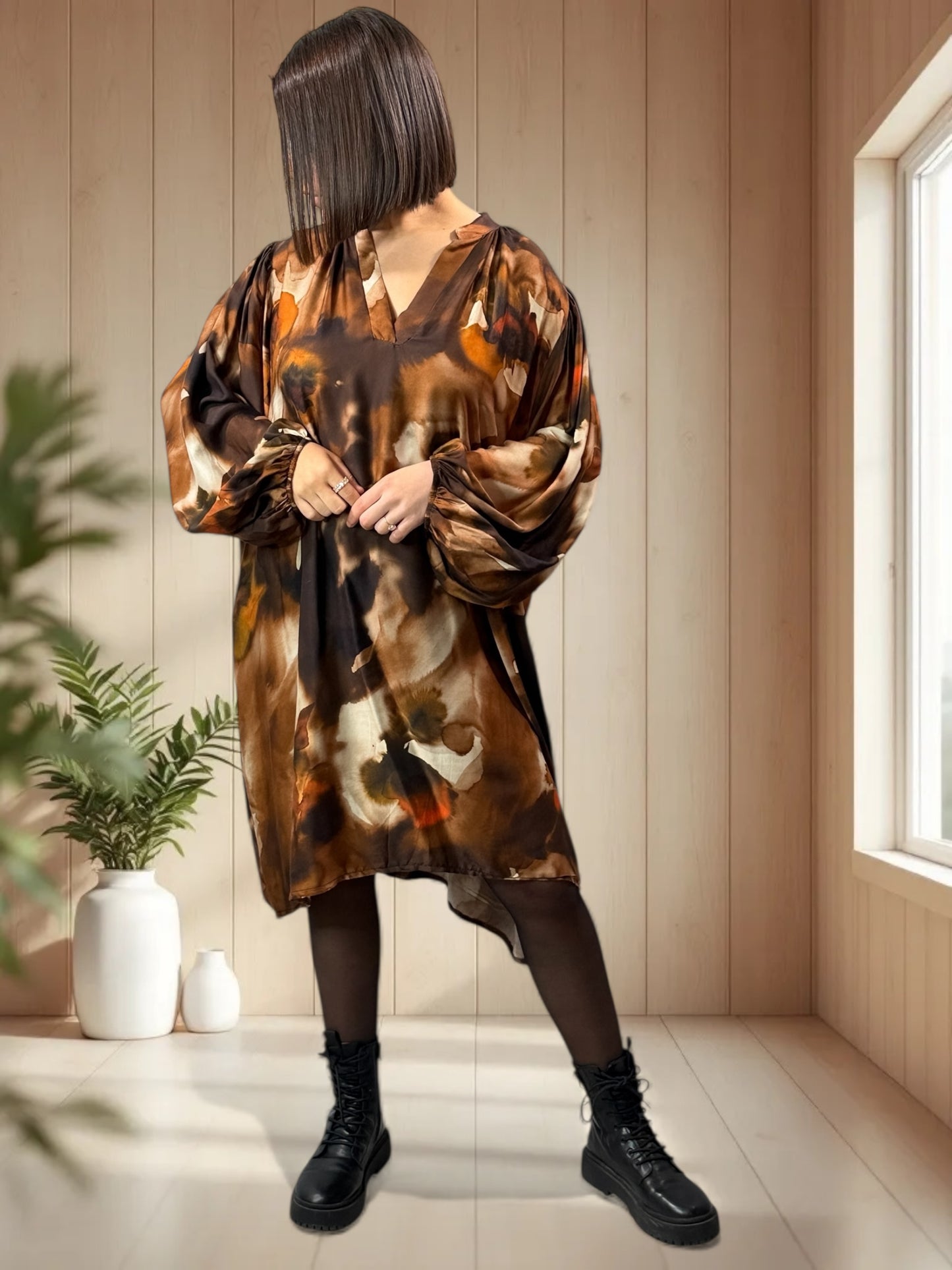 ISABELLA - ROBE FLUIDE A MOTIF OVERSIZE JUSQU'A LA TAILLE 54