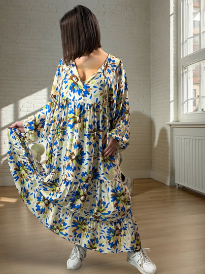 CAMILLA - ROBE AVEC DE LA SOIE MOTIF IMPERIAL JUSQU'A LA TAILLE 52