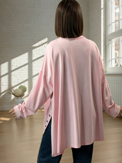 STEFANIA - TEE-SHIRT ROSE JUSQU'A LA TAILLE 52/54