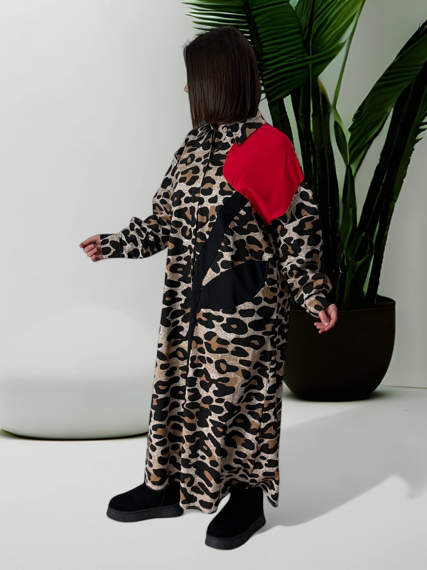 VALENTINA - ROBE  OVERSIZE A MOTIF LEOPARD JUSQU'A LA TAILLE 52
