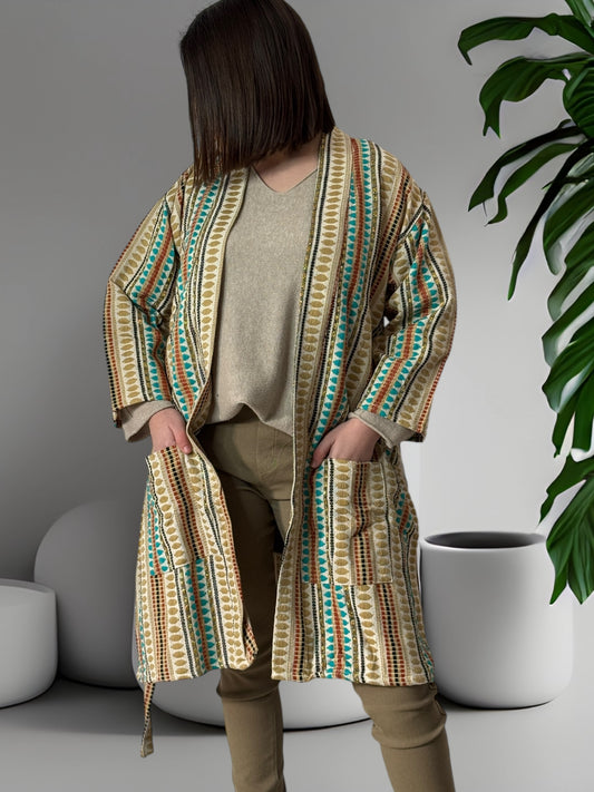 LUCIA - VESTE A MOTIF JUSQU'A LA TAILLE 46