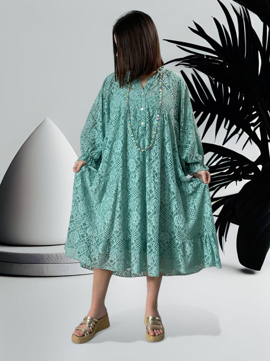 DELLA - ROBE LAGON EN DENTELLE JUSQU'A LA TAILLE 54/56