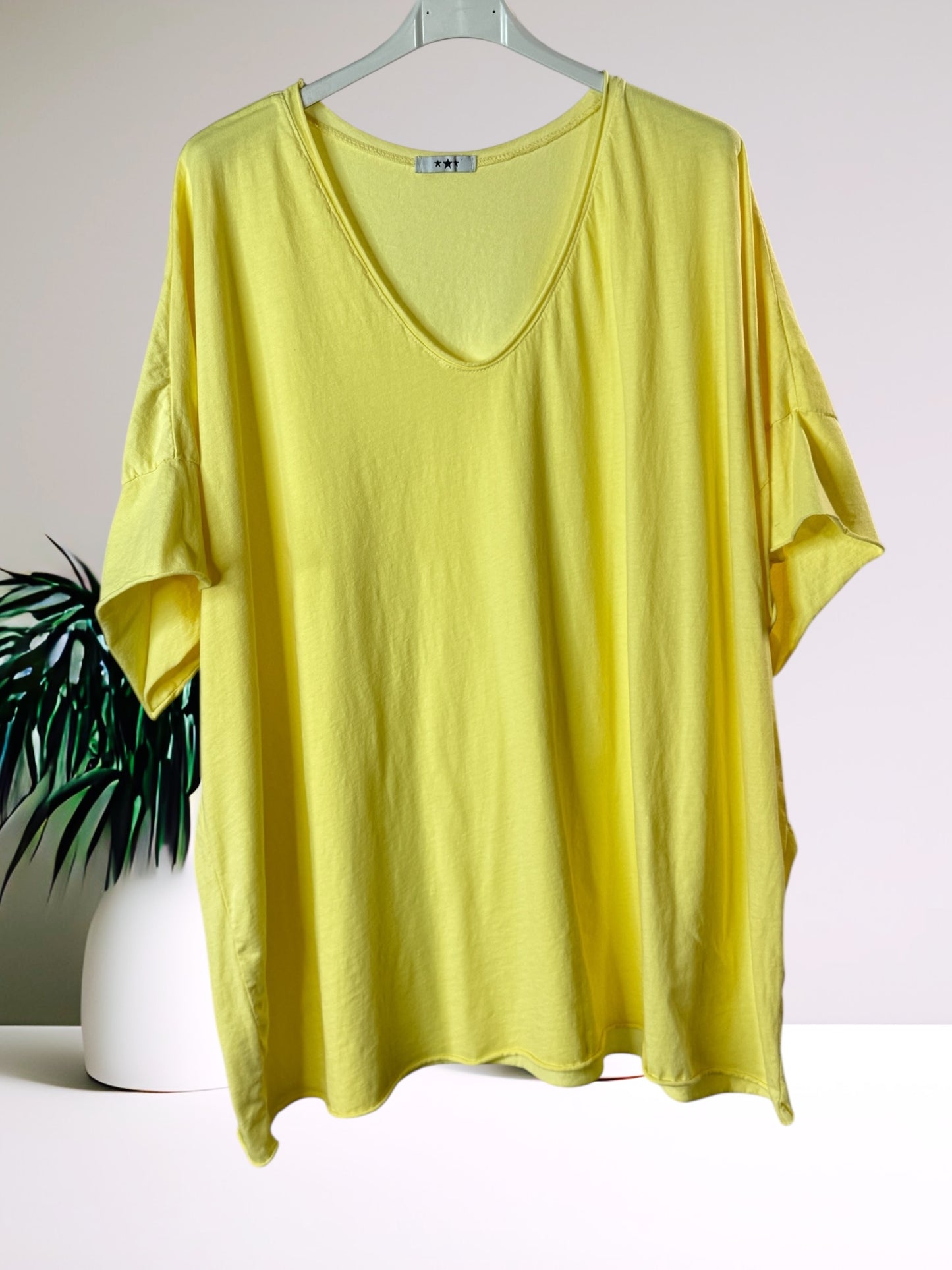 MAX - T-SHIRT EN COTON JAUNE TAILLE 48/50 A 56/58