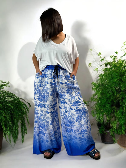 ROMAIN - PANTALON FLUIDE MOTIF IMPERIAL JUSQU'A LA TAILLE 50