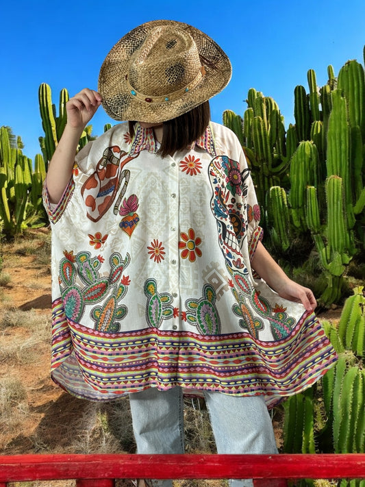 HONOLULU - TUNIQUE OVERSIZE MOTIF SKULL JUSQU'A LA TAILLE 58