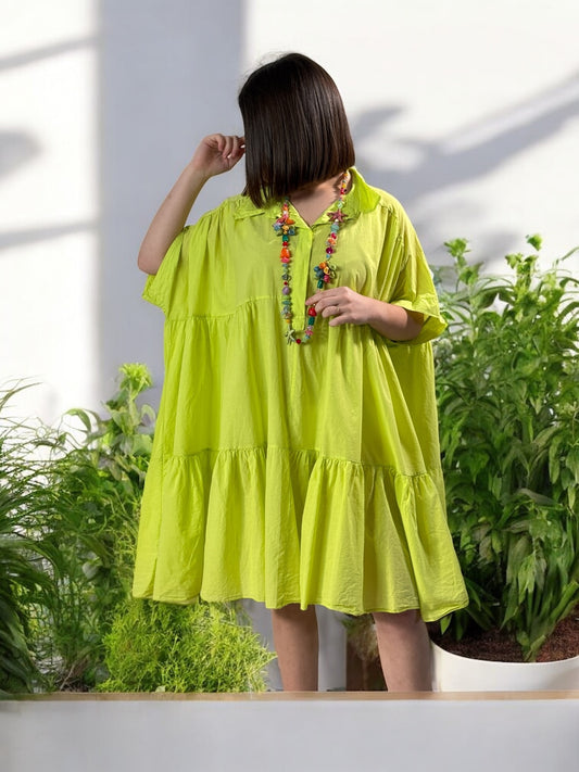 MADELINE - ROBE TUNIQUE VERTE JUSQU'A LA TAILLE 52/54