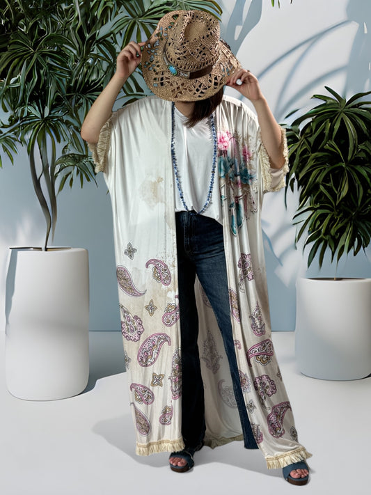 SANTAFEE - KIMONO FLUIDE OVERSIZE JUSQU'A LA TAILLE 56/58 REF2