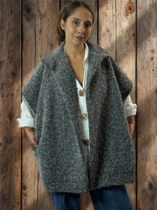 JACK - GILET GRIS SANS MANCHE AVEC COL JUSQU'A LA TAILLE 54