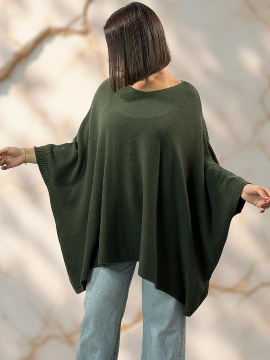NICKO - PULL OVERSIZE KAKI JUSQU'A LA TAILLE 60