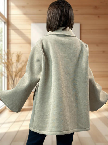 ROSALINA - VESTE OVERSIZE BEIGE JUSQU'A LA TAILLE 52