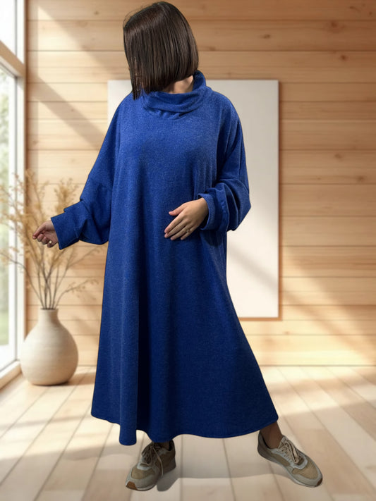 MILAN - ROBE OVERSIZE BLEU IMPERIAL JUSQU'A LA TAILLE 60