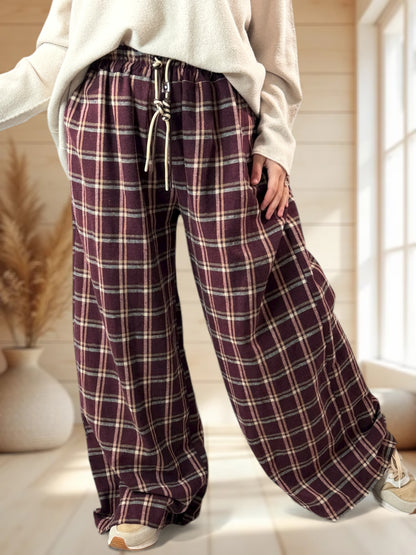 NEWCASTLE - PANTALON ECOSSAIS BORDEAUX JUSQU'A LA TAILLE 52