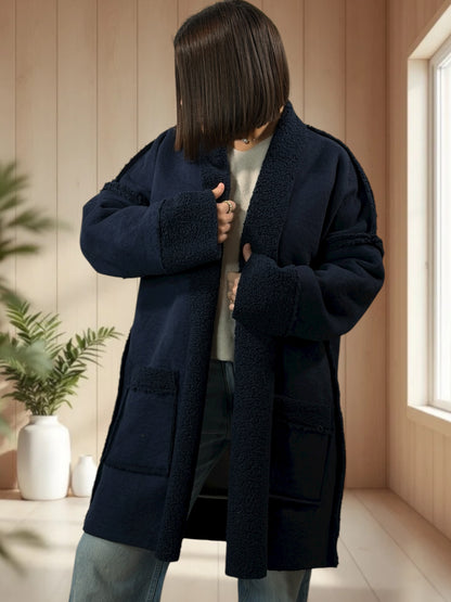 FREDERICO - VESTE MARINE OVERSIZE JUSQU'A LA TAILLE 52