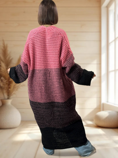 BILBAO - LONG GILET OVERSIZE 2 POCHES JUSQU'A LA TAILLE 54