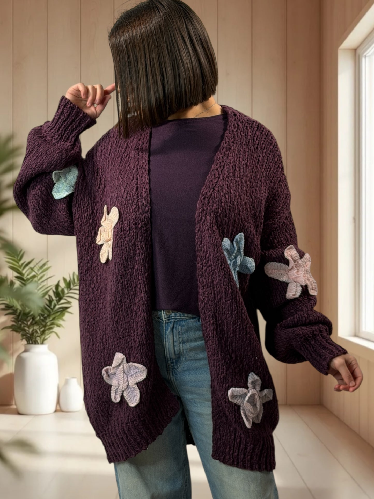 FLOYD - GILET OVERSIZE RAISIN JUSQU'A LA TAILLE 48/50