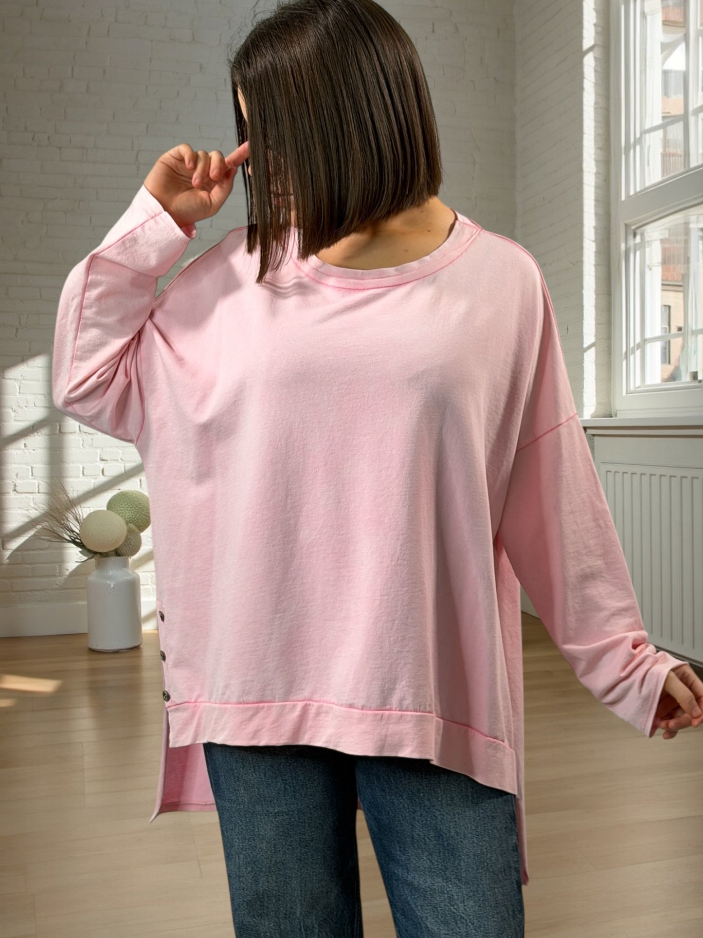 STEFANIA - TEE-SHIRT ROSE JUSQU'A LA TAILLE 52/54
