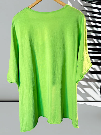 MAX - T-SHIRT EN COTON VERT ANIS TAILLE 48/50 A 56/58