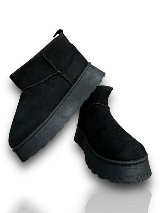 DONNA - BOOTS NOIRE SEMELLE PLATEFORME INTERIEUR MOUMOUTE