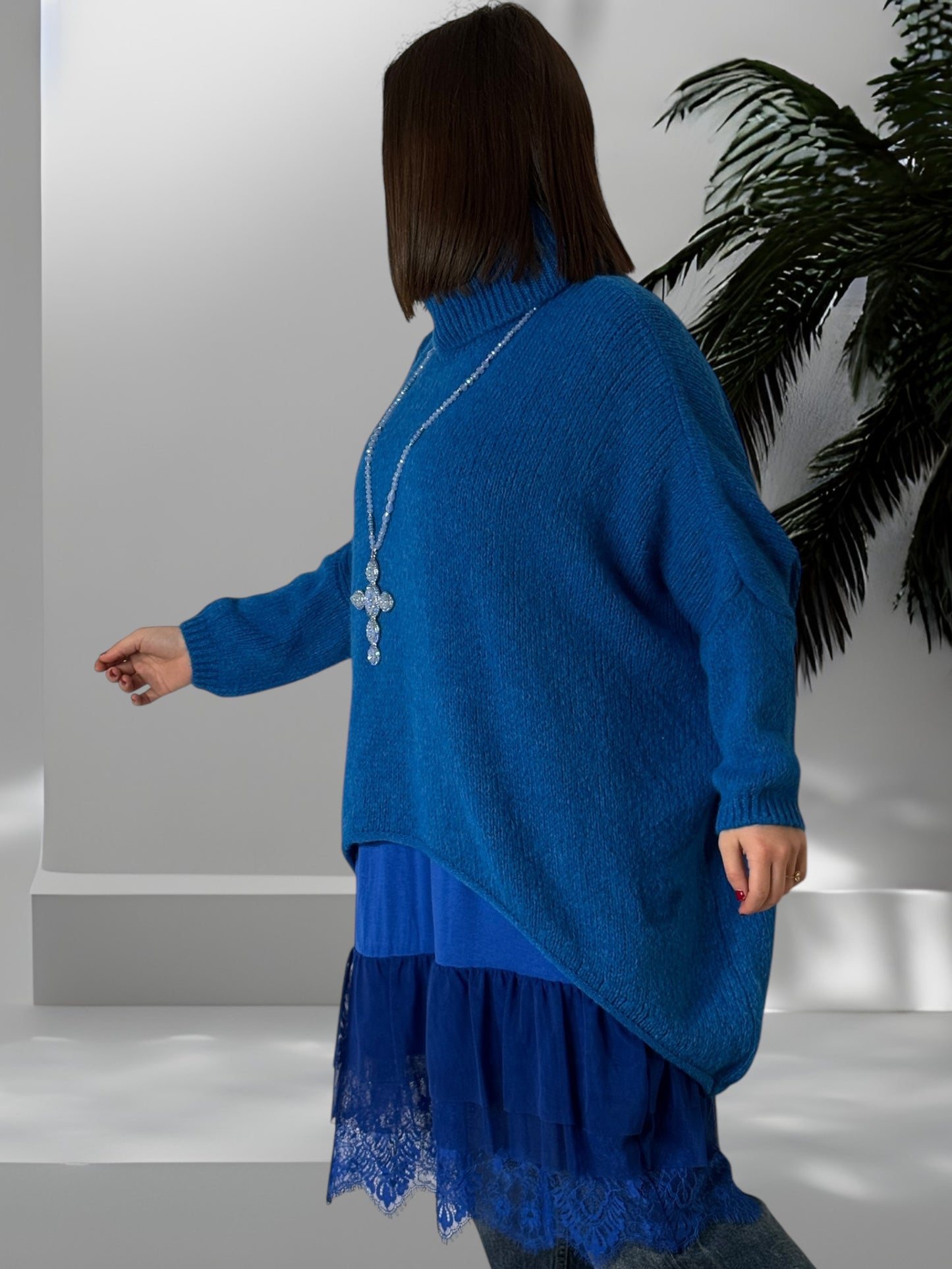 CHARLINE - FOND DE ROBE BLEUE TAILLE 44/46 A 56